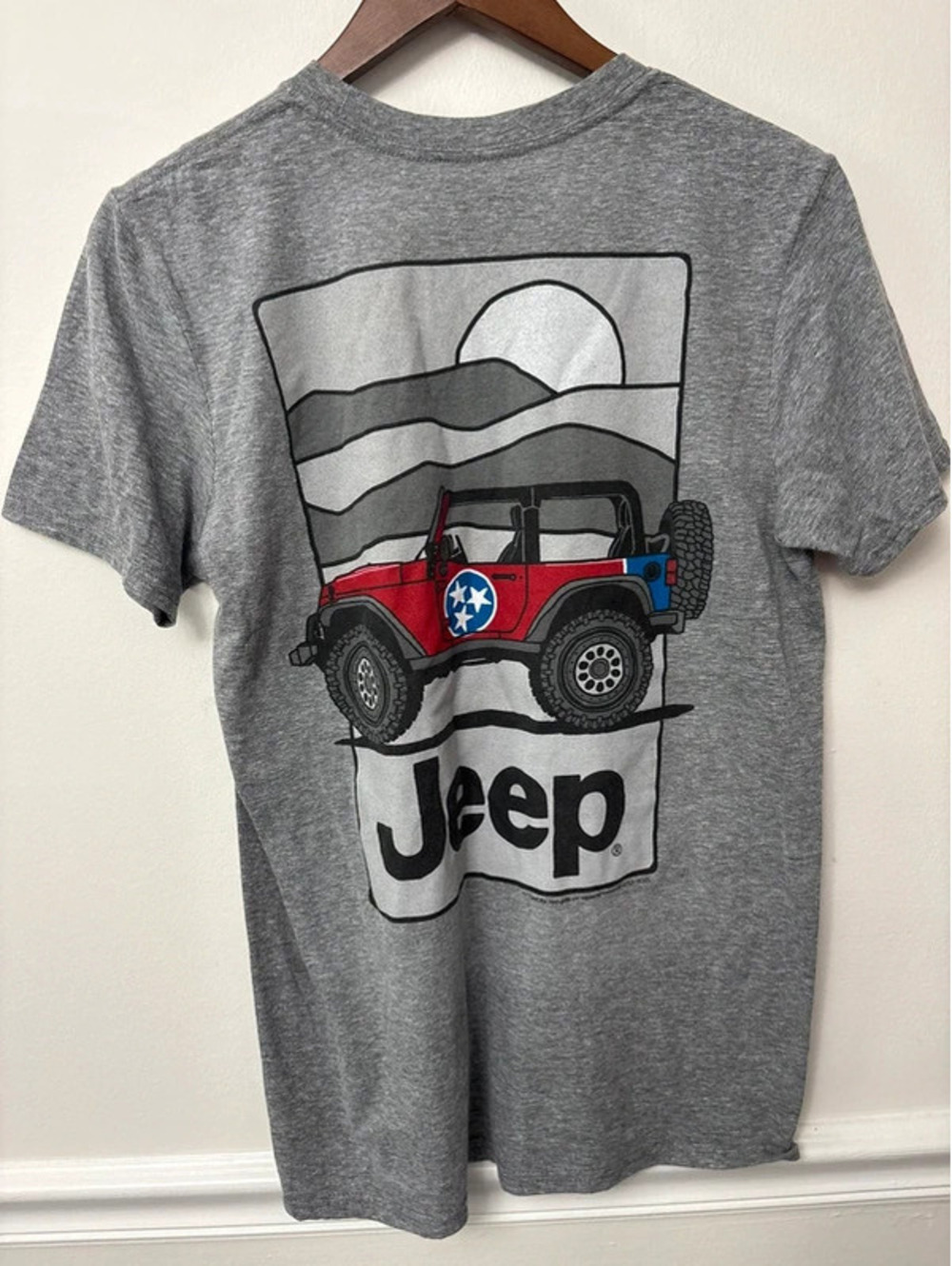 Jeep Tennessee Graphic T-Shirt Gray Red Wrangler 4x4 Men’s Medium